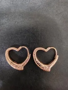 ハワイアンジュエリー ハートフープピアス