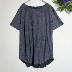 麻混/大きいサイズ✨【ラエフ】 半袖 カットソー LL グレー チュニックのサムネイル