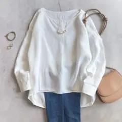 美品 ◆ アーバンリサーチドアーズ　ブラウス　リネン　ホワイト