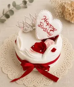 フェルトバースデーケーキ♡ 誕生日飾り 記念日フォト ハンドメイドのサムネイル