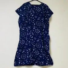 【美品】SOU・SOU 高島縮　ワンピース 貫頭衣 ネイビーのサムネイル