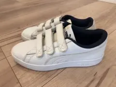PUMA キッズ スニーカー ホワイト ベルクロ　24cm