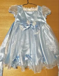 水色 フリル付き キッズ ドレス キャサリンコテージ 110cm