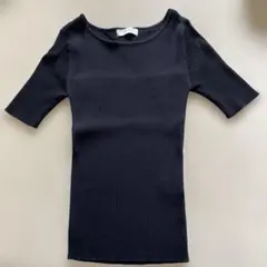 PAGEBOY リブニット 半袖 ブラックのサムネイル