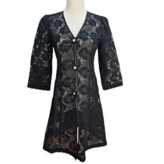 スーパービューティー　花柄刺繍カーディガン　サイズ40 美品