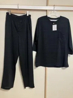 甚平 ルームウェア パジャマ L 上下 セット ヘンリーネック 七分袖 浴衣