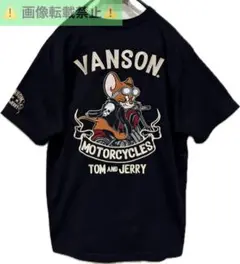 ＊VANSON×トムとジェリー バイク 刺繍 半袖Tシャツ トップス XLのサムネイル
