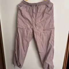 薄紫 ジョガーパンツ ナイロン素材