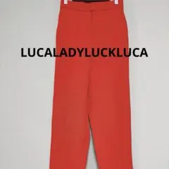 LUCALADYLUCKLUCA/赤色/ワイドパンツ/ウエストゴム/36号139