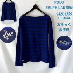 未使用 ポロ ラルフローレン ボートネック ボーダーカットソー XS ネイビー