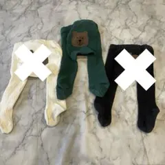ジユ様専用‼︎ ベビーギャップ　ニットタイツ　3つセットくまさん柄　　グリーン
