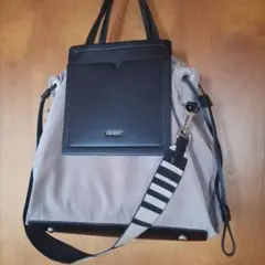 【美品】nouer トートバッグ ベージュ/ブラック