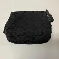 【不動の人気】COACH シグネチャー柄 ジャガード×レザー ポーチ