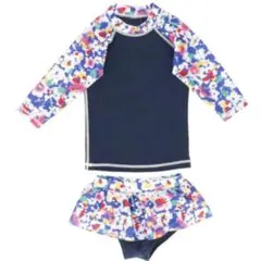 水着 セパレート 子供 80~90cm 花柄 長袖 かわいい プール 海 夏