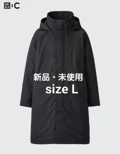 ユニクロ C フーデットコート ブラック Lサイズ