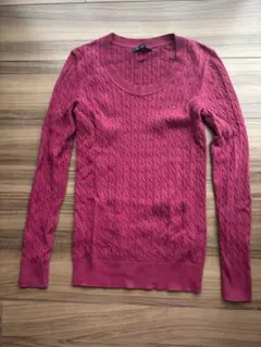 Tommy Hilfiger ピンク 薄手　ケーブルニット XS
