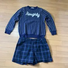 Roughly ストライプ柄 トップスとショートパンツセット