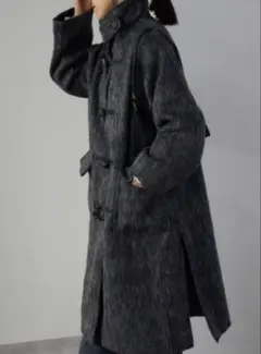 ダークグレー ダッフルコート ロング丈