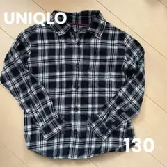ユニクロ　UNIQLO フランネル長袖シャツ　130cm チェック　長袖