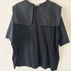 yori ヨリ フロッキードットカラーTシャツ ブラック - メルカリ