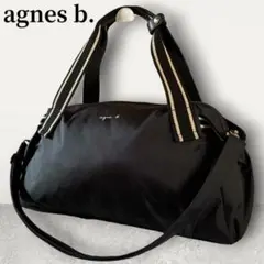 美品/2way✨アニエスベー ボストンバッグ ショルダー 大容量 旅行 黒