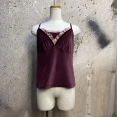 キャミソール ベロア フェアリーグランジ 森ガール Y2K 平成ギャル 00s