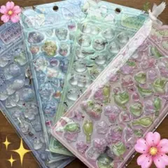 ダイヤモンドポップシール　うるちゅる　3D ボンドロ　シマエナガ　ドロップ４枚