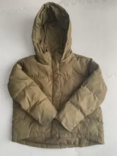 オリーブ色 取り外し可能フード ダウンジャケット