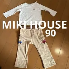 ミキハウス長袖Ｔシャツと車刺繍パンツセット
