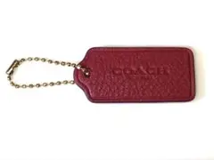 COACH タグ型キーホルダー レザー レッド