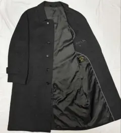 カシミヤ100%×大きいサイズ】マキシ丈比翼チェスターコート ブラック