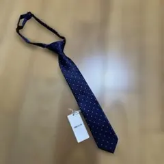 新品未使用☆コムサ イズム　紺色　ドット柄ネクタイL