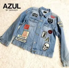 AZUL アズール ワッペン　デニムジャケット　Gジャン　ユニセックス　韓国