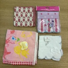 【4点セット】ディズニーキャラクター 等ハンカチ