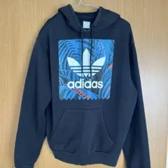 adidas グラフィックプリント パーカー XS 黒