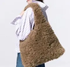 【タグ付き、新品】GU ファーリートートバッグ ブラウン　完売品