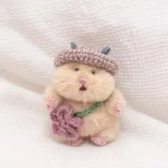 はむにぎり お出かけセット　お花＆帽子 ぬい服 ハンドメイド