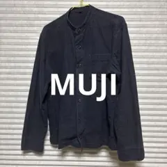 無印良品 MUJI メンズ スタンドカラーフランネルシャツ Sサイズ
