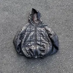 Columbia hooded puffer jacket Black 光沢