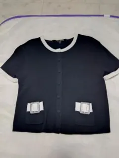 PAULE KA ブラックー 半袖カーディガン M(クリーニング済み)のサムネイル