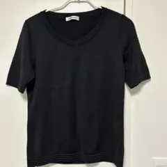 NEWYORKER 半袖　ニットシャツ黒 トップスM