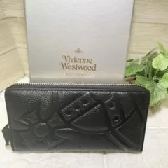 【新品・未使用】VivienneWestwood　長財布ブラック　型押しオーブ