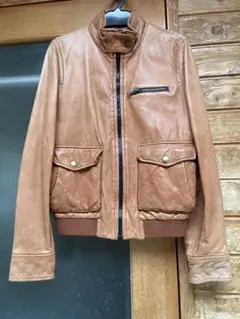 Shama シャマ レザージャケット 山羊革 衿ボア G-1 ブラウン 40 - メルカリ