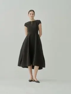 L'AUBE BLANC Keyneck Jacquard Dress