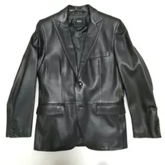 BOSS ブラック レザー ジャケット サイズ 48 美品