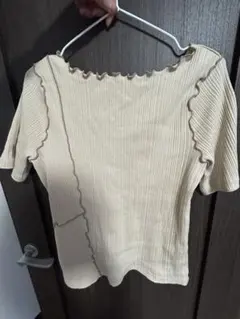 honeysuckle rose リブ編みTシャツ L ベージュ