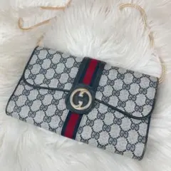 GUCCI グッチ　シェリーライン　GGスプリーム　チェーン　ショルダーバッグ