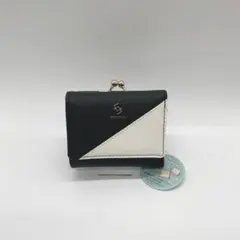 新品未使用　レディース　ミニ財布　折り財布　札入れ　ブラック　ホワイト　がま口