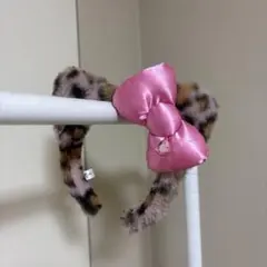 ユニバ　キティちゃん　カチューシャ　ヒョウ柄