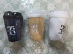 Happyくじ セブンイレブン B賞 セブンカフェ ぬいぐるみチャーム 3点